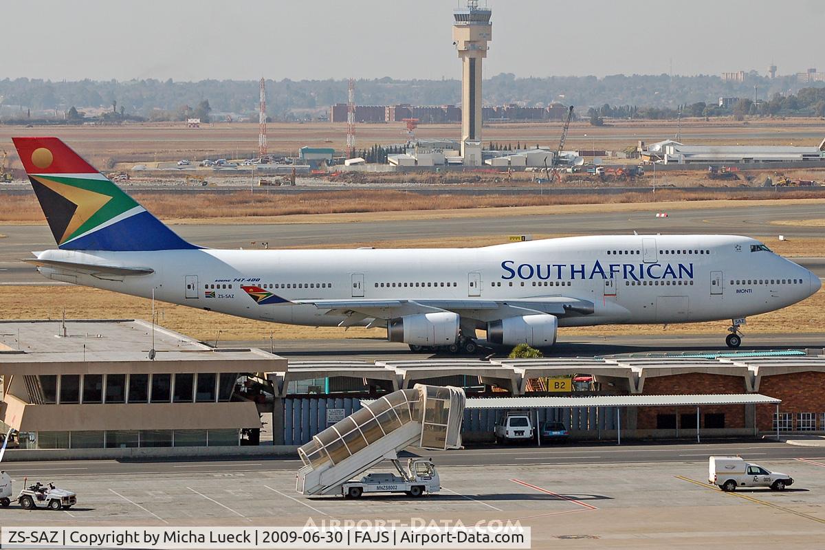 ZS-SAZ, 1998 Boeing 747-444 C/N 29119, At Jo'burg