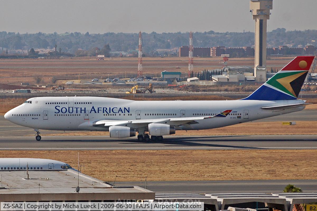 ZS-SAZ, 1998 Boeing 747-444 C/N 29119, At Jo'burg