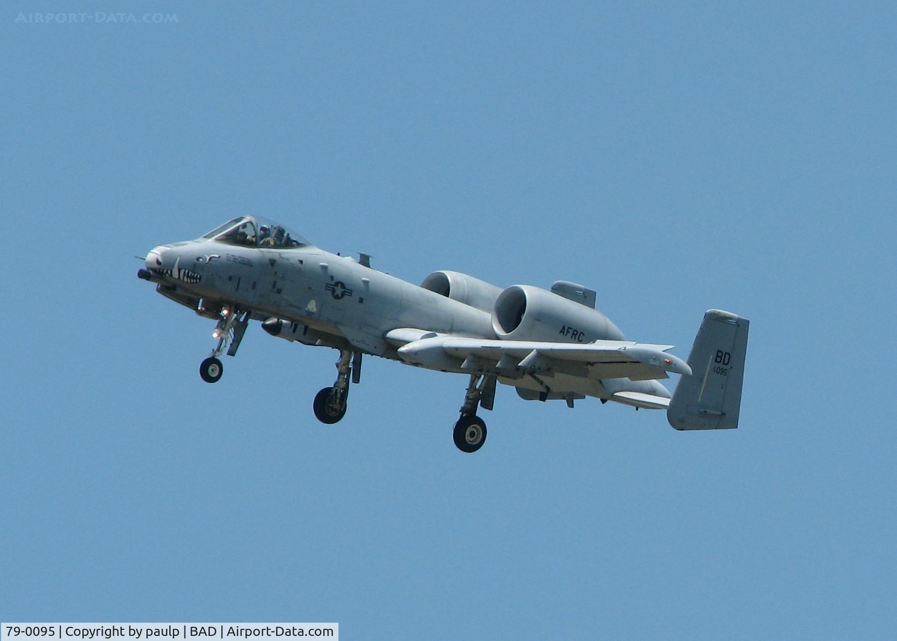 79-0095, 1979 Fairchild Republic A-10A Thunderbolt II C/N A10-0359, Landing at Barksdale Air Force Base.