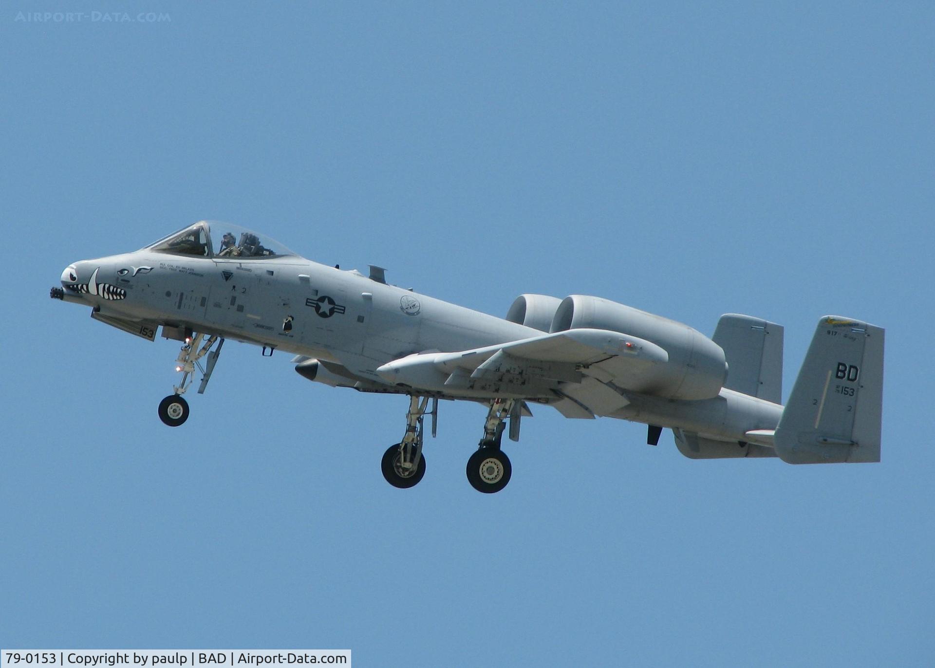 79-0153, 1978 Fairchild Republic A-10A Thunderbolt II C/N A10-0417, Landing at Barksdale Air Force Base.