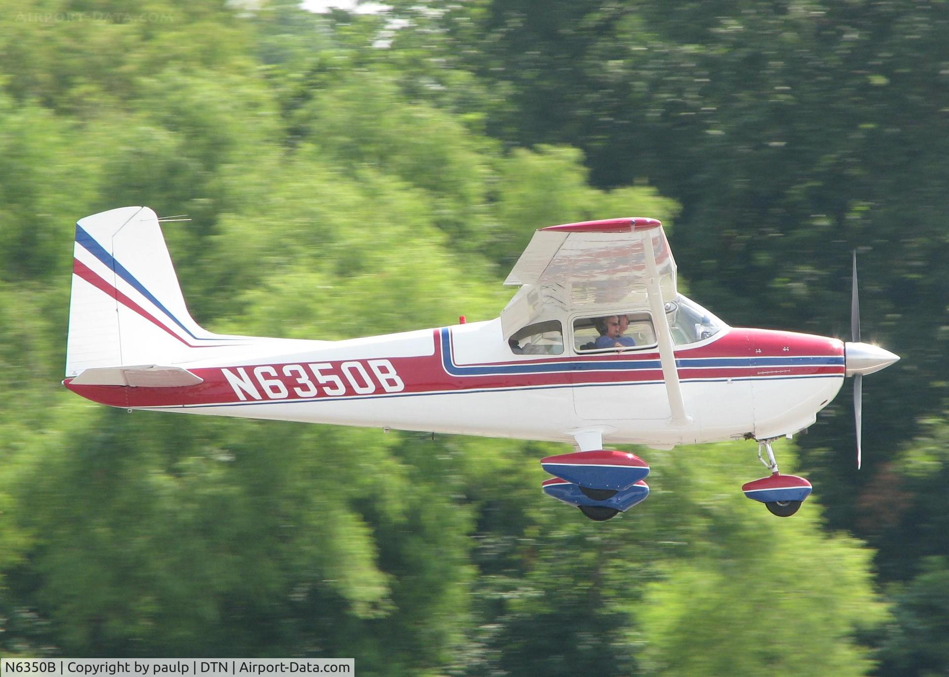 N6350B, 1957 Cessna 182A Skylane C/N 34250, Landing on 14 at the Shreveport Downtown airport.