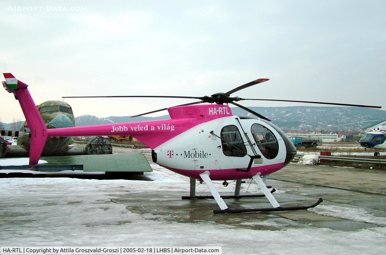 HA-RTL, Hughes 369D C/N 690532D, Budaörs Airport - LHBS - Yet the old one, with the painting of a T mobile phone - 2005