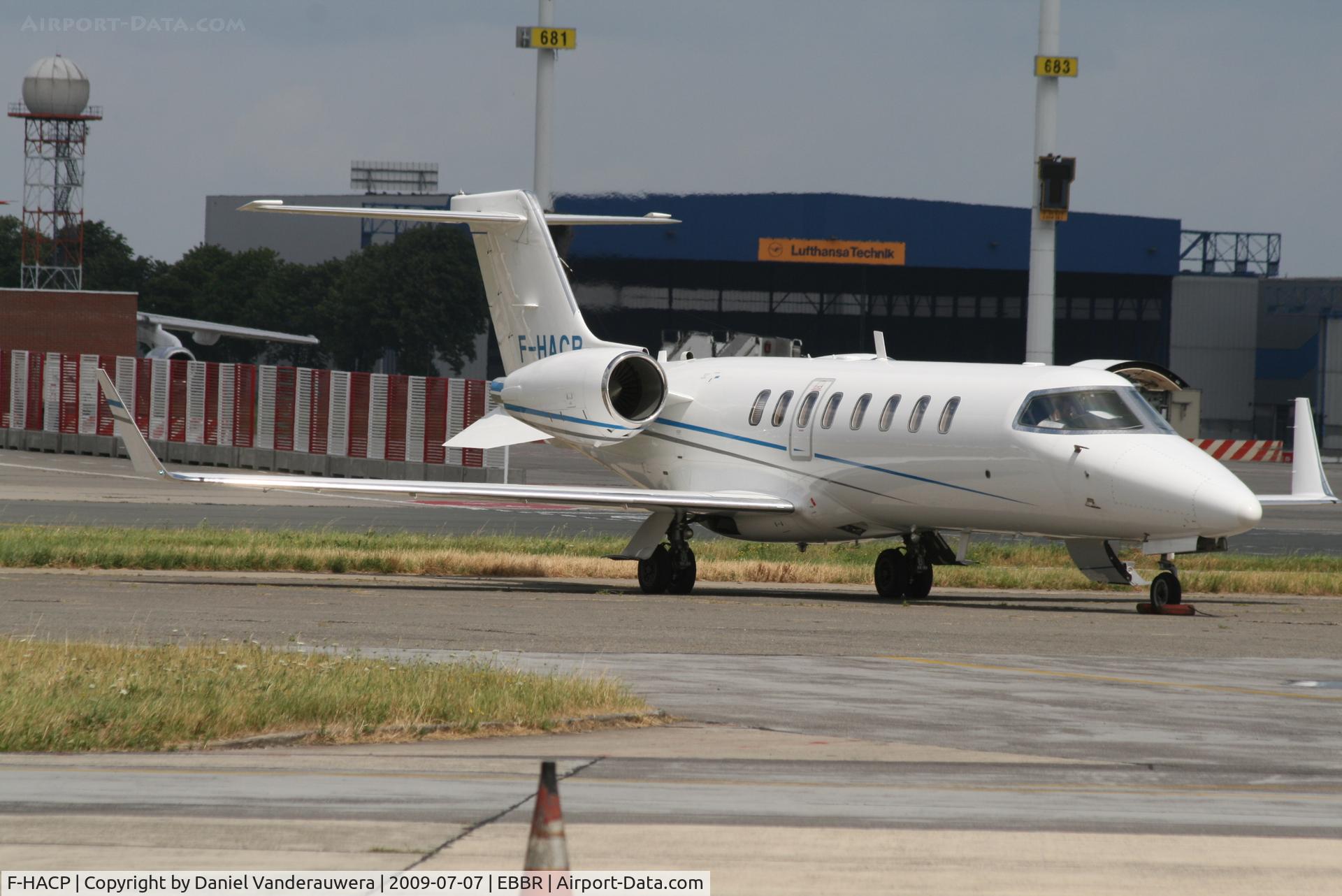 F-HACP, 2005 Learjet 45 C/N 45-287, parked on General Aviation apron (Abelag)