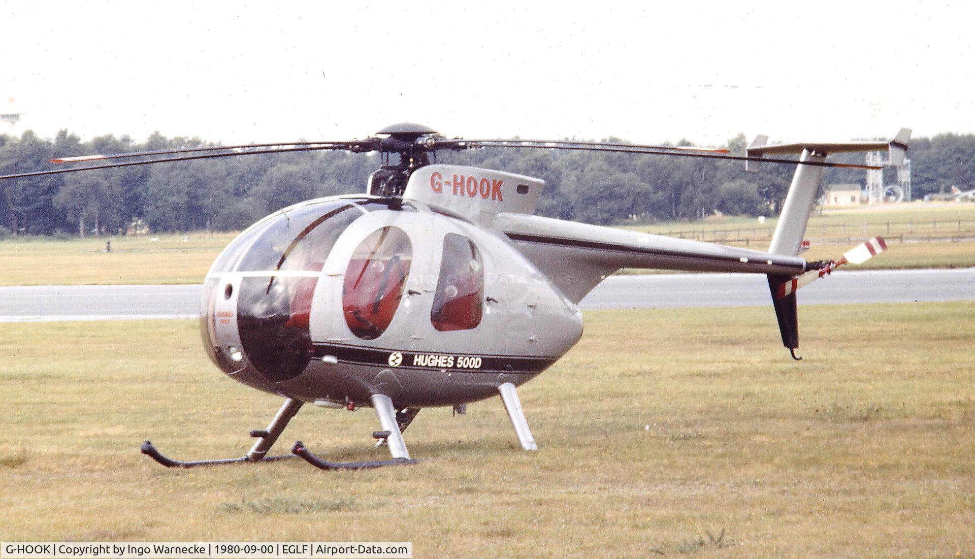 G-HOOK, 1980 Hughes 369D C/N 700708D, Hughes 500D at Farnborough International 1980