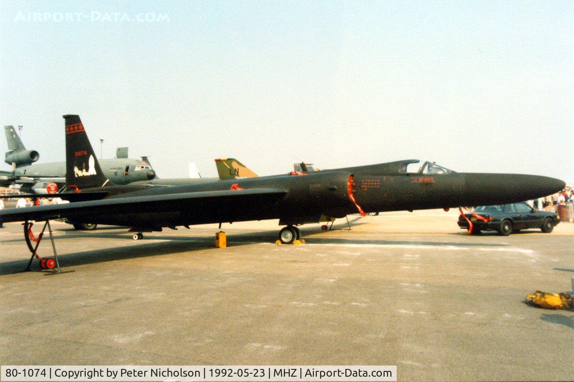80-1074, 1980 Lockheed U-2R C/N 12-074, U-2R named Scud Hound of 95th Reconnaissance Squadron/9th Wing at the 1992 Mildenhall Air Fete.