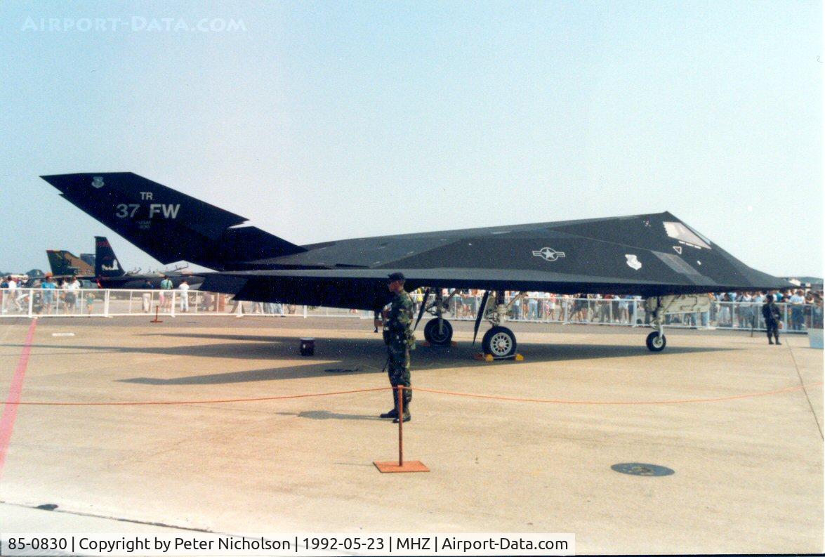 85-0830, 1985 Lockheed F-117A Nighthawk C/N A.4052, F-117A Nighthawk, callsign Retro 41, of 37th Fighter Wing at the 1992 Mildenhall Air Fete.
