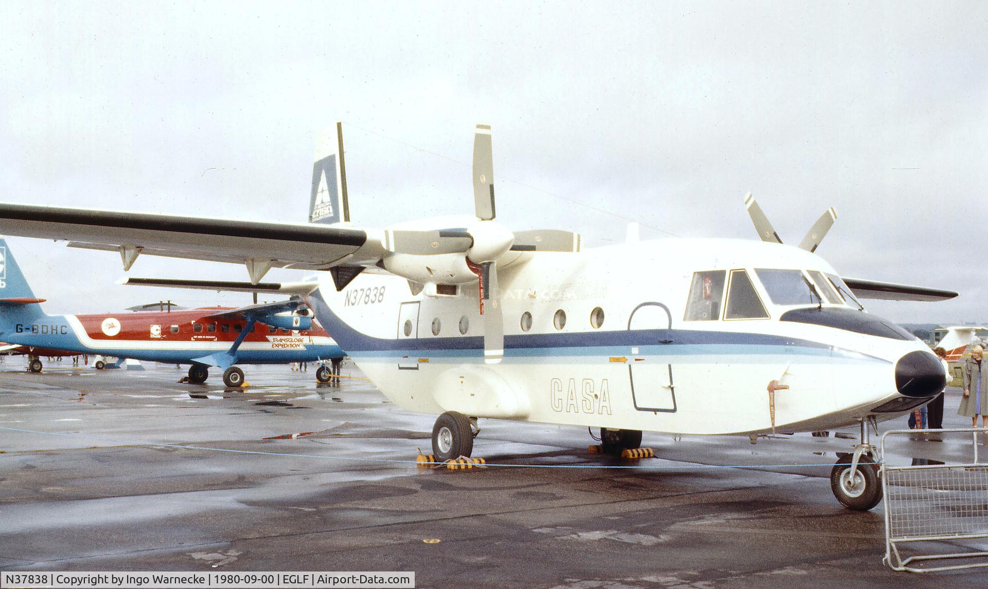 N37838, CASA C-212-200 Aviocar C/N 169, CASA C-212-200 Aviocar of American CASA at Farnborough International 1980
