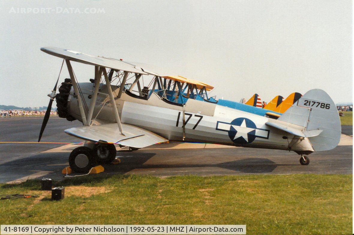 41-8169, 1941 Boeing PT-17 Kaydet (A75N1) C/N 75-1728, PT-17 Kaydet with false serial 217786 at the 1992 Mildenhall Air Fete.