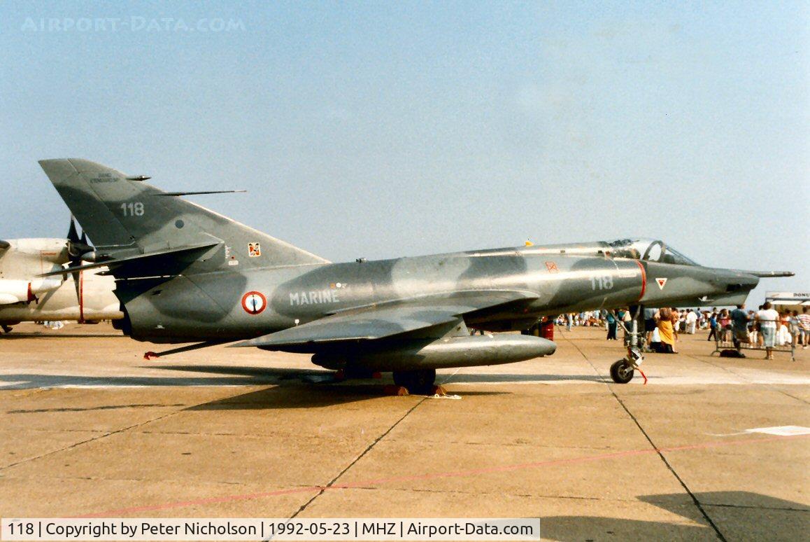 118, Dassault Etendard IV.P C/N 118, Etendard IV.P of 16 Flotille French Aeronavale at the 1992 Mildenhall Air Fete.