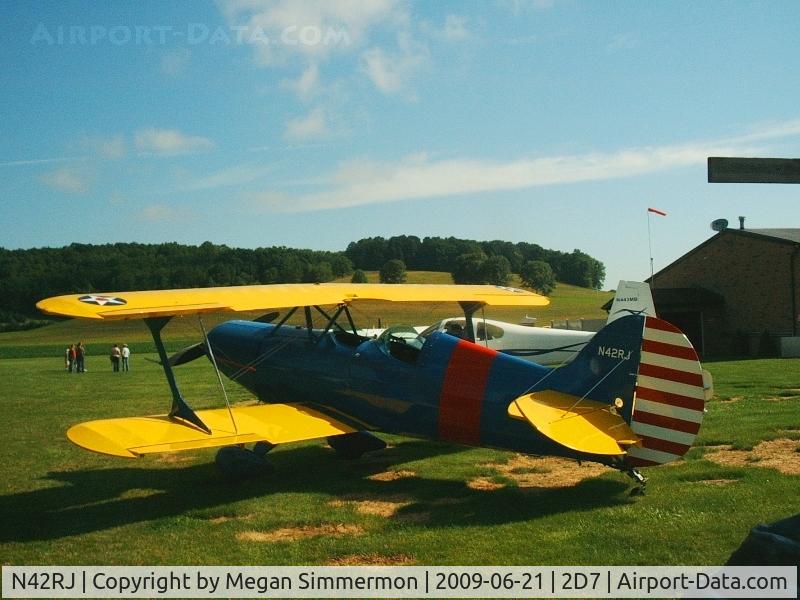 N42RJ, 1980 Steen Skybolt C/N A-1, At the Father's Day fly-in, Beach City, Ohio.