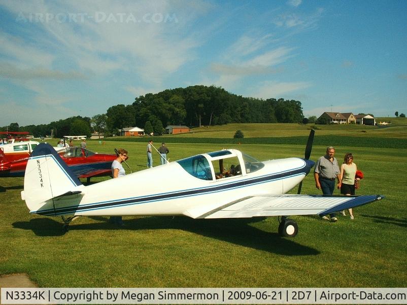N3334K, 1946 Universal Globe GC-1B Swift C/N 1327, At the Father's Day fly-in, Beach City, Ohio.