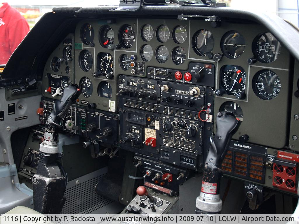 1116, Saab 105OE C/N 105416, Cockpit of a Saab 105 OE of the Austrian Air Force