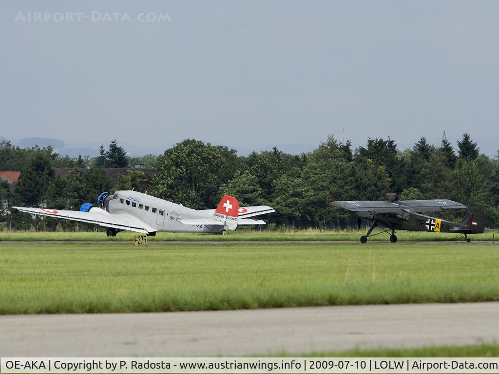 OE-AKA, 1942 Fieseler S-14B Storch (Fi-156C-3) C/N 3814, Fieseler Storch and Ju 52 HB-HOT at one picture!