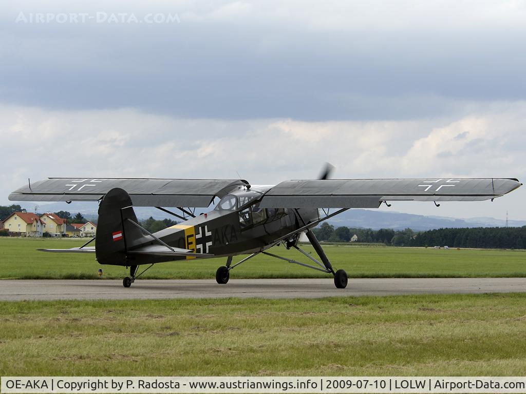OE-AKA, 1942 Fieseler S-14B Storch (Fi-156C-3) C/N 3814, Bücker Treffen 2009, Flugplatz Wels