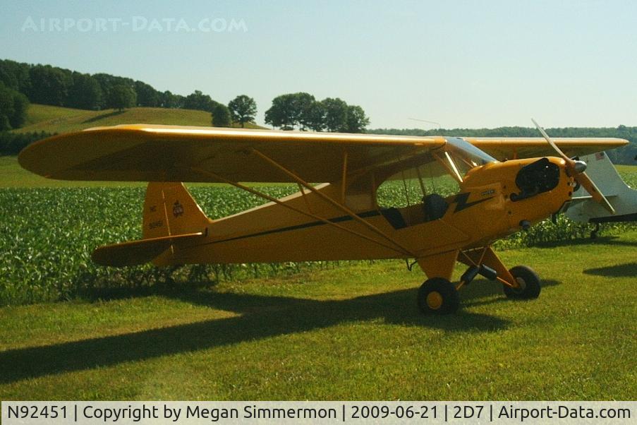 N92451, 1946 Piper J3C-65 Cub Cub C/N 16920, At the Father's Day fly-in, Beach City, Ohio.