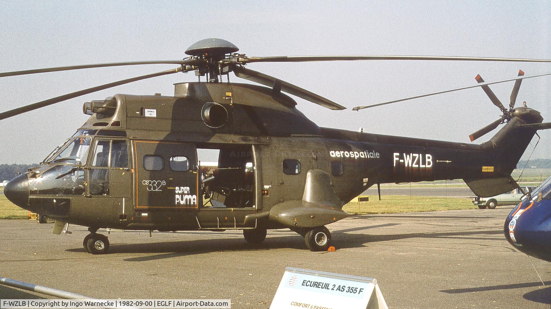 F-WZLB, Aérospatiale AS-332B-1 Super Puma C/N 2005, Aerospatiale AS.332B Super Puma at Farnborough International 1982