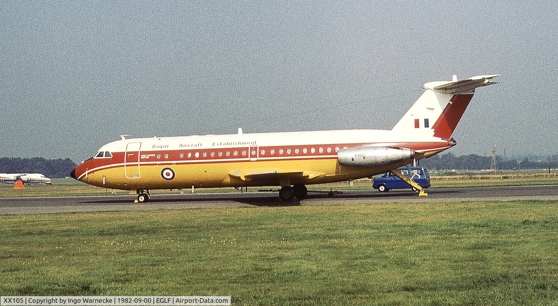 XX105, 1964 BAC 111-201AC One-Eleven C/N BAC.008, BAC 1-11-201AC of the RAE at Farnborough International 1982
