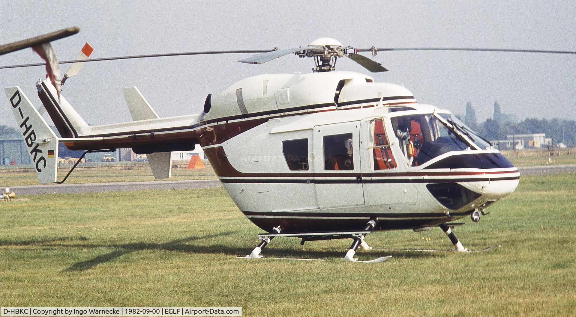 D-HBKC, Eurocopter-Kawasaki BK-117A-1 C/N 7001, MBB-Kawasaki BK-117A-1 at Farnborough International 1982