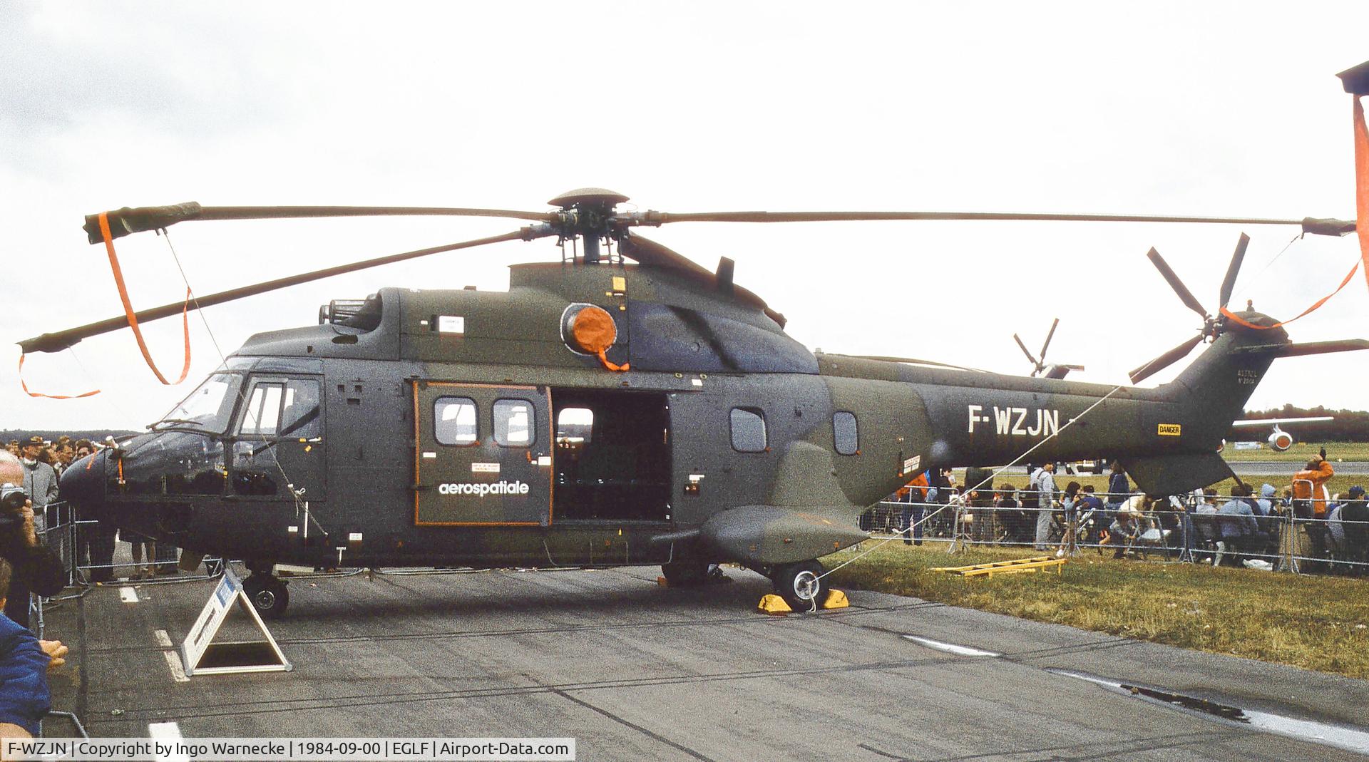 F-WZJN, Aerospatiale AS-332M1 Super Puma C/N 2004, Aerospatiale AS.332M1 Super Puma at Farnborough International 1984