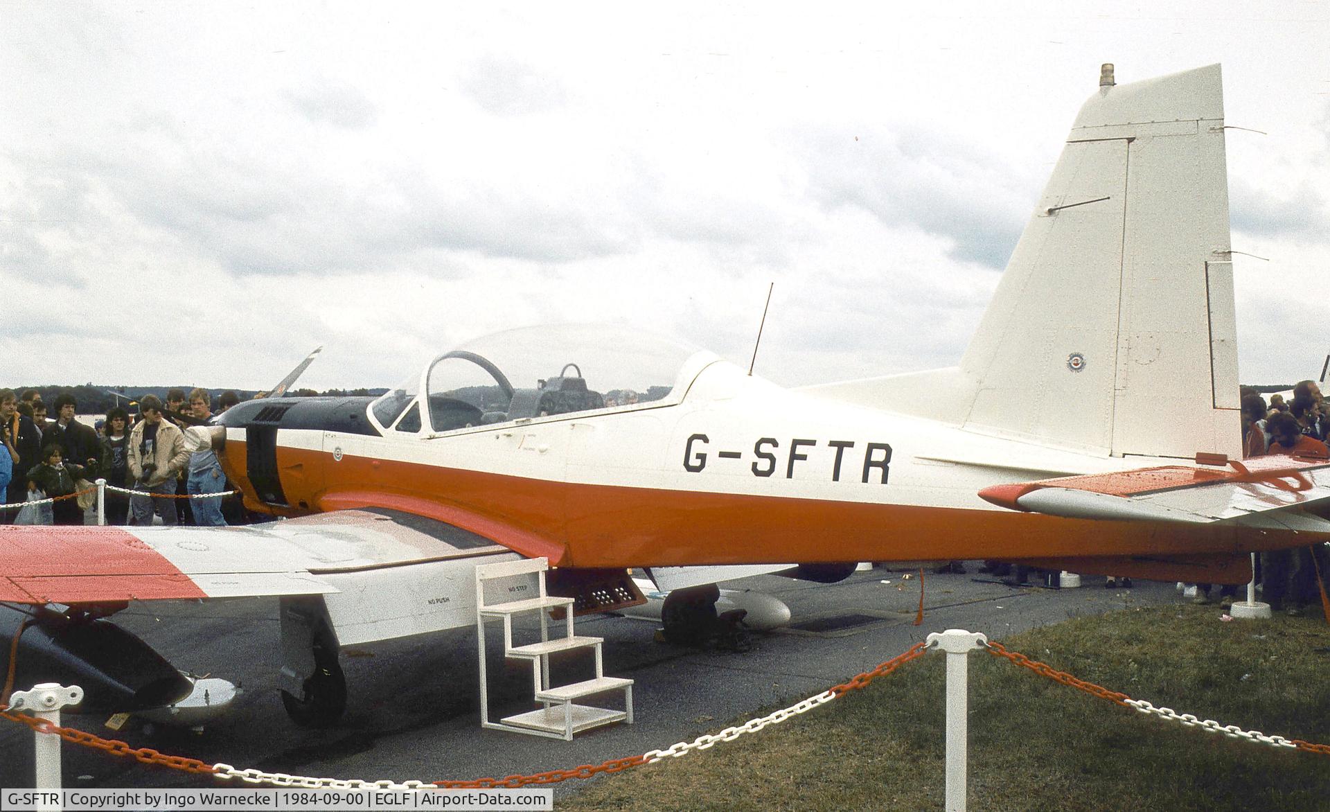 G-SFTR, 1983 Norman NDN-1T Firecracker C/N 005, NDN Aircraft NDN-1T Turbo-Firecracker at Farnborough International 1984