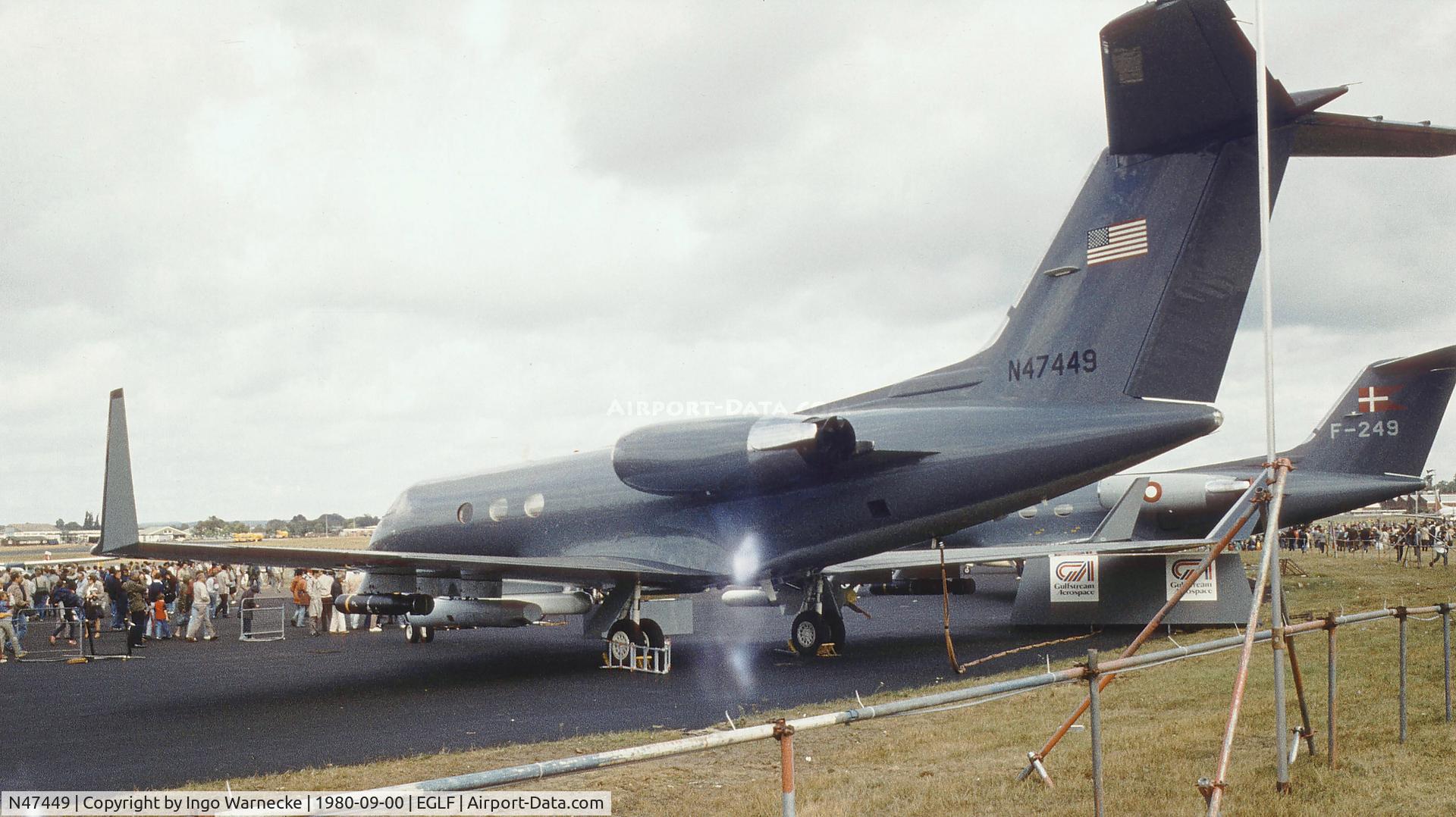 N47449, Gulfstream III SRA-1 C/N 420, Gulfstream Aerospace G-1159A SRA-1 at Farnborough International 1980
