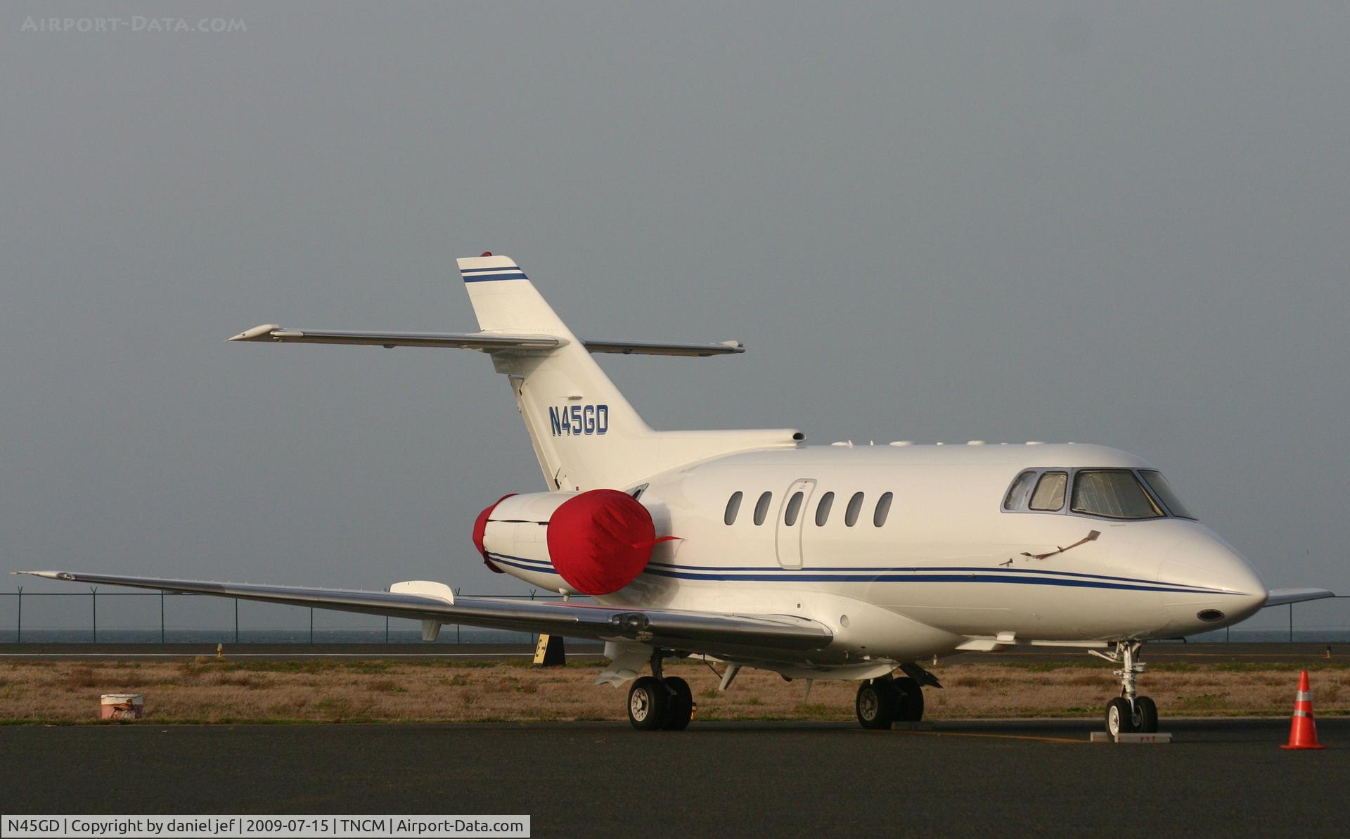 N45GD, British Aerospace BAe.125 Series 800A C/N 258142, park at the ramp