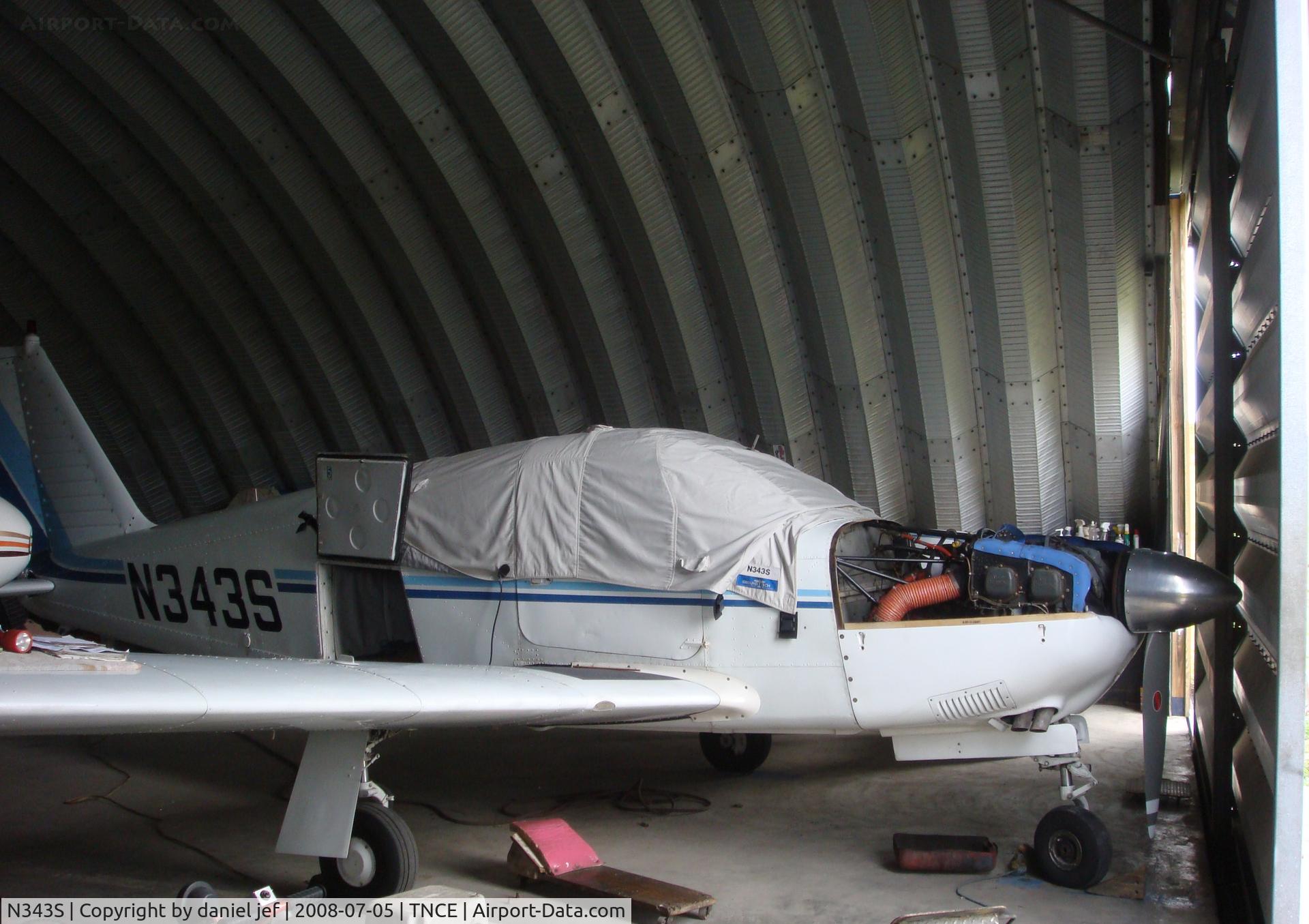 N343S, 1969 Piper PA-28R-180 Cherokee Arrow C/N 28R-31118, in the hanger for repairs