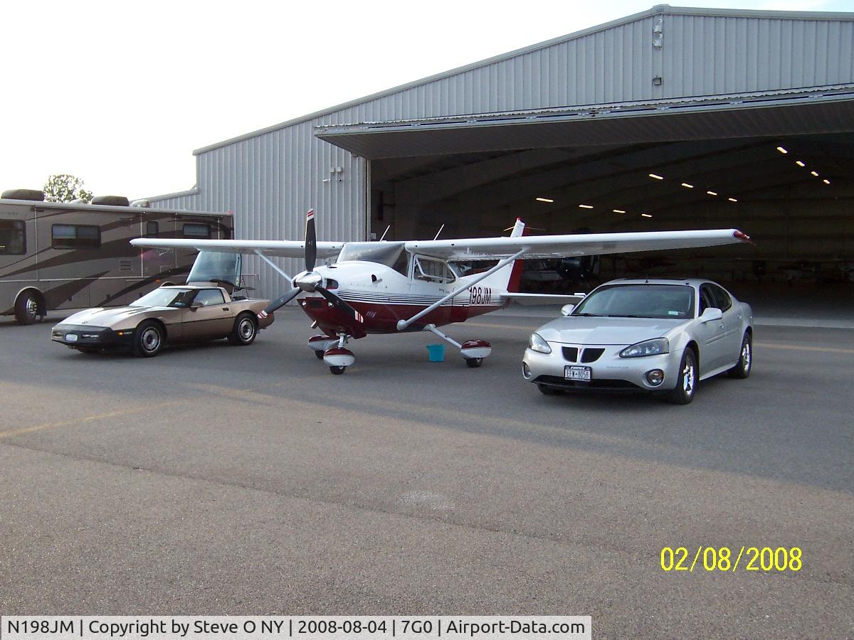 N198JM, 1973 Cessna 182P Skylane C/N 18262235, outside the hangar