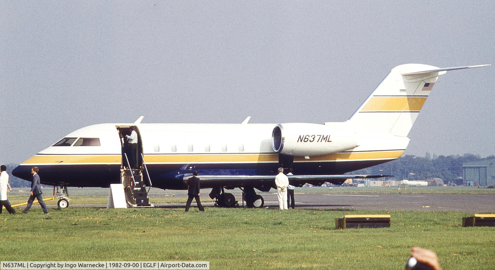 N637ML, 1981 Canadair Challenger 600 (CL-600-1A11) C/N 1024, Canadair CL-600 Challenger at Farnborough International 1982