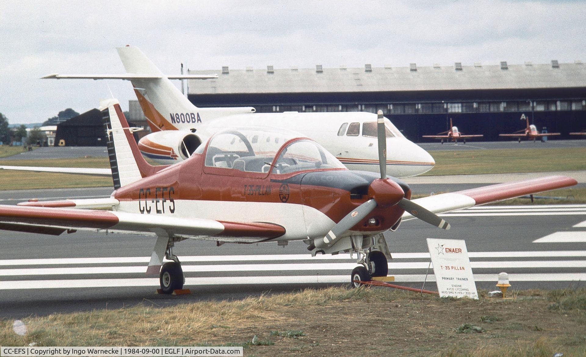 CC-EFS, Enaer T-35 Pillán C/N 104, ENAER T-35 Pillan at Farnborough International 1984