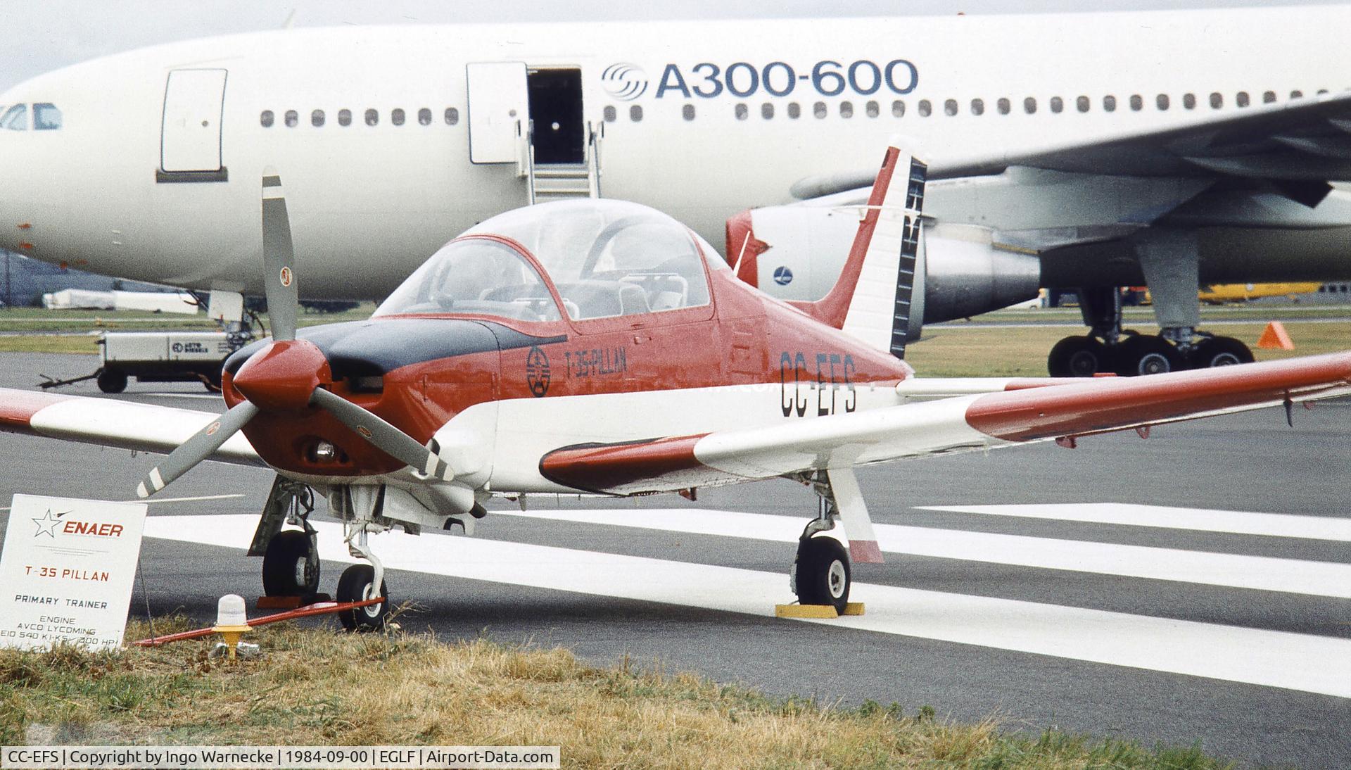 CC-EFS, Enaer T-35 Pillán C/N 104, ENAER T-35 Pillan at Farnborough International 1984