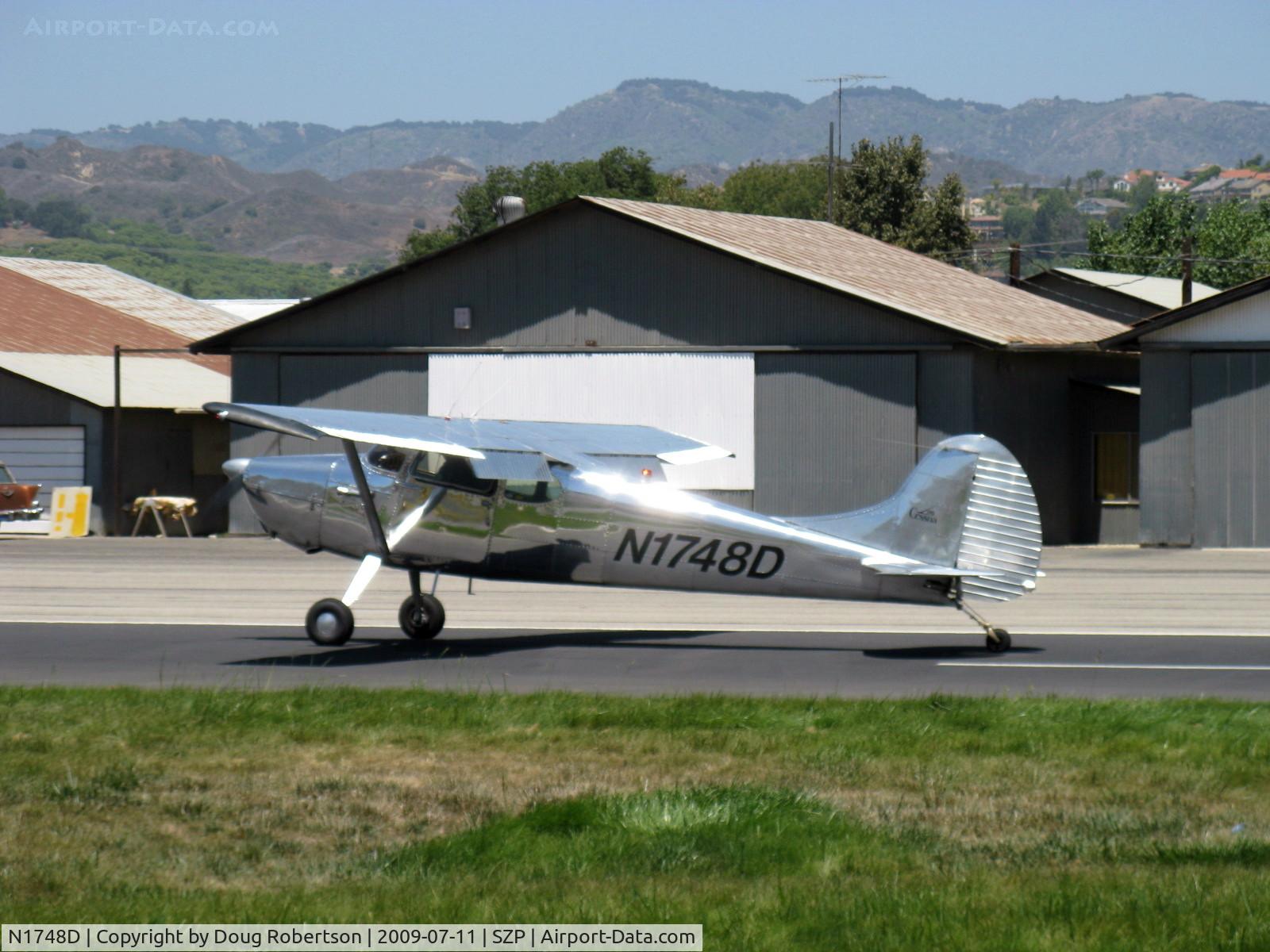 N1748D, 1951 Cessna 170A C/N 20191, 1951 Cessna 170A, Continental C145 145 Hp, landing roll Rwy 22