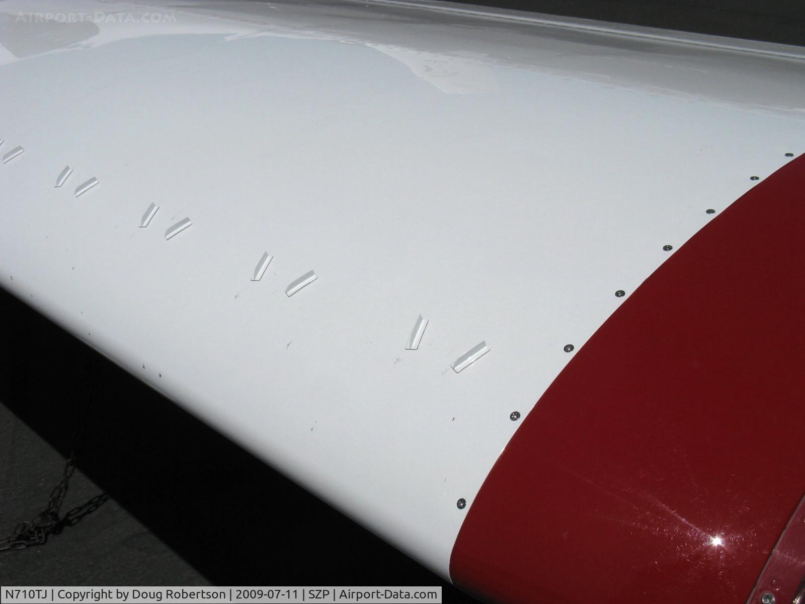 N710TJ, 2008 Vans RV-10 C/N 40623, 2008 James VAN's RV-10A, wing Micro vortex generators-closeup