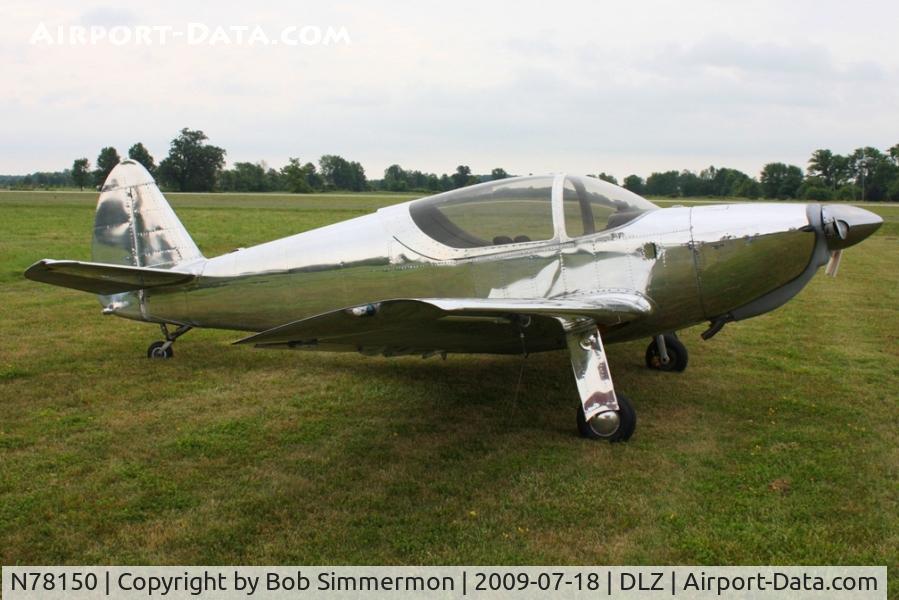 N78150, 1946 Globe GC-1B Swift C/N 2150, At the Delaware, Ohio EAA breakfast fly-in.