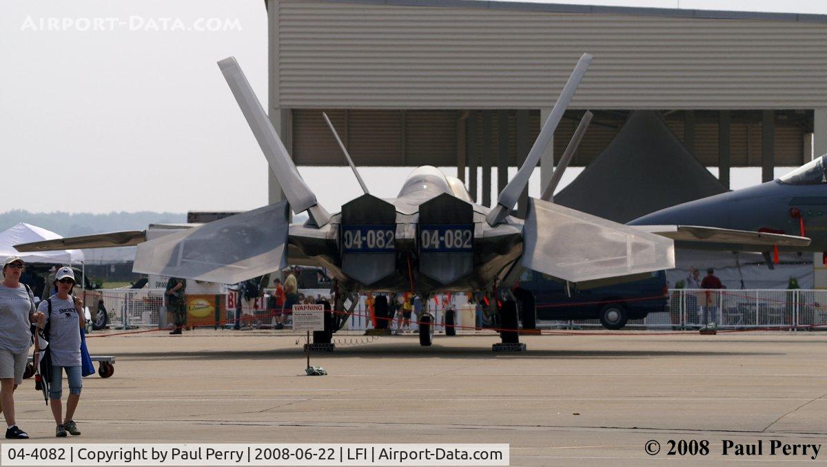 04-4082, 2004 Lockheed Martin F-22A Raptor C/N 4082, The line-bird of the 192d Fighter Wing, taking a day off