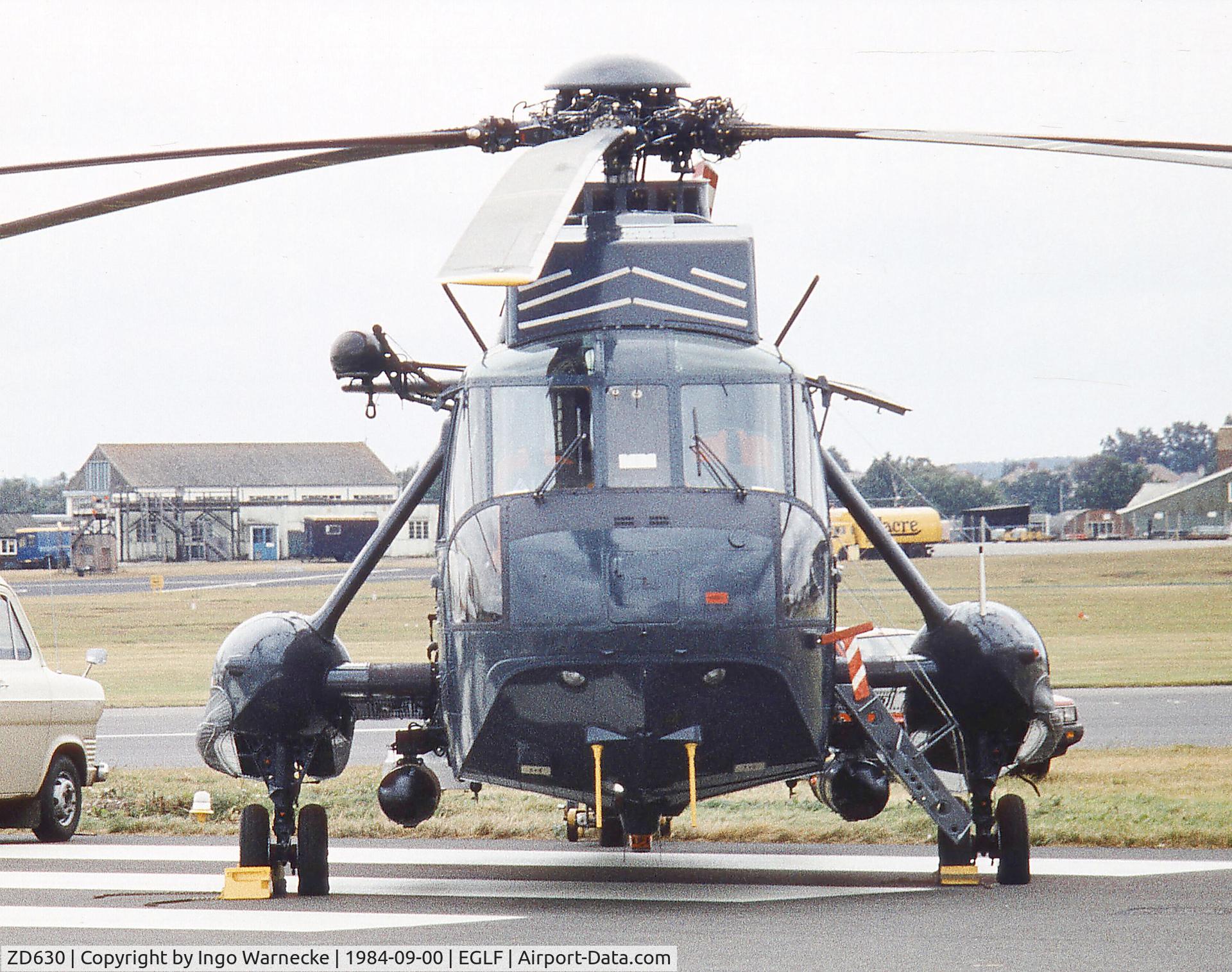 ZD630, 1984 Westland Sea King HAS.5 C/N WA939, Westland Sea King HAS5 of the Royal Navy at Farnborough International 1984