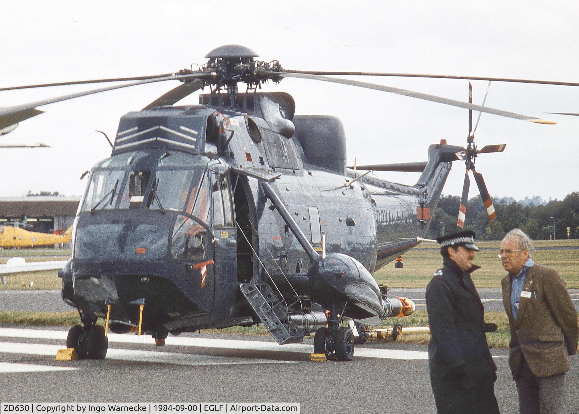 ZD630, 1984 Westland Sea King HAS.5 C/N WA939, Westland Sea King HAS5 of the Royal Navy at Farnborough International 1984