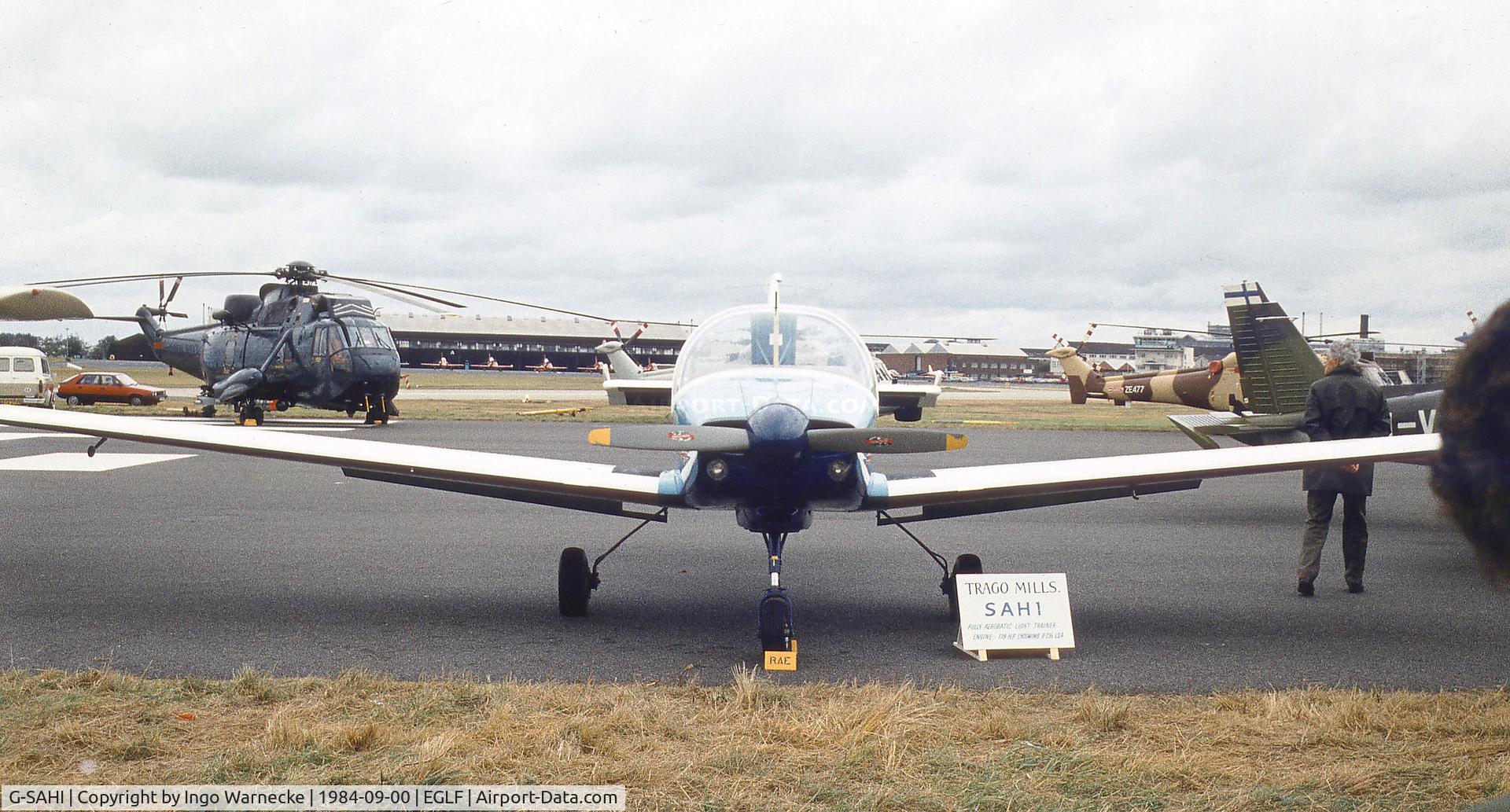 G-SAHI, 1981 Trago Mills SAH 1 C/N 001, Trago Mills SAH-1 at Farnborough International 1984