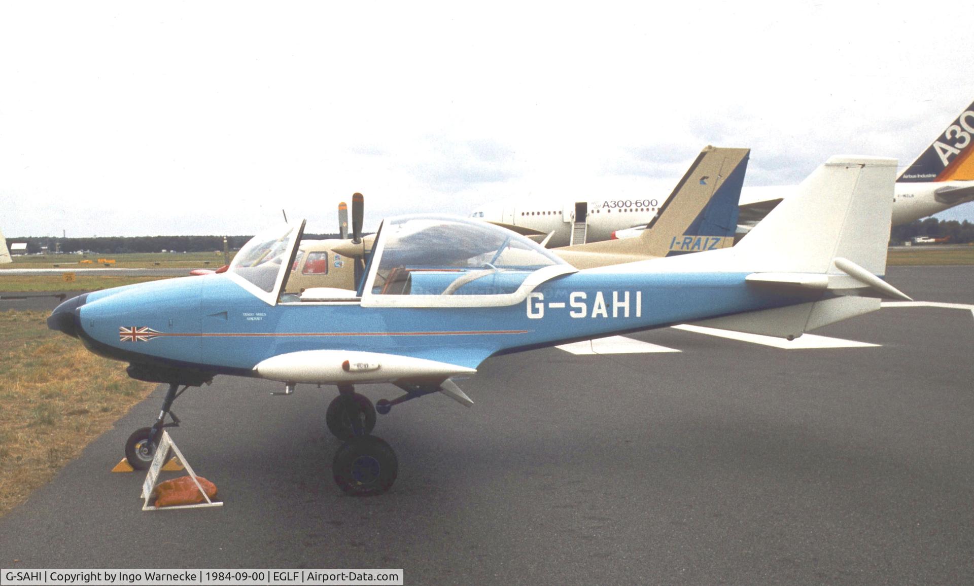 G-SAHI, 1981 Trago Mills SAH 1 C/N 001, Trago Mills SAH-1 at Farnborough International 1984