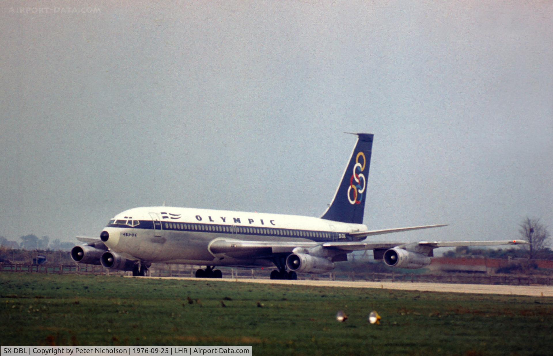 SX-DBL, 1961 Boeing 720-051B C/N 18420, Boeing 720 of Olympic Airways at London Heathrow in the Summer of 1976.