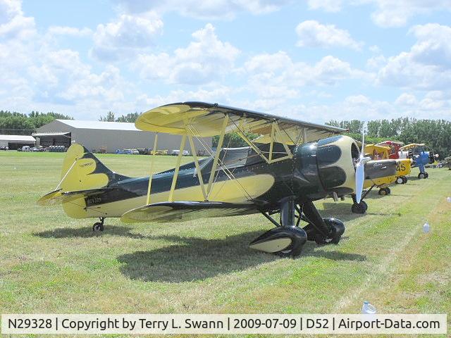 N29328, 1940 Waco UPF-7 C/N 5355, Parked at the Geneseo Air Show 2009.