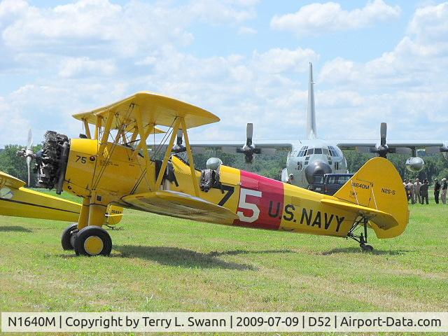 N1640M, 1943 Boeing A75N1(PT17) C/N 75-5214, Parked at the 2009 Geneseo Air Show.