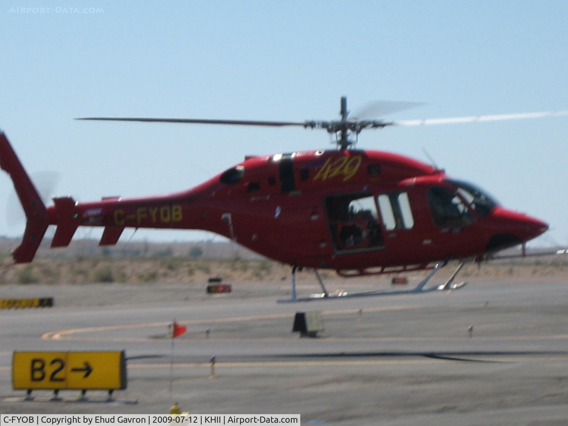 C-FYOB, 2008 Bell 429 GlobalRanger C/N 57002, Bell 429 at KHII in a hover