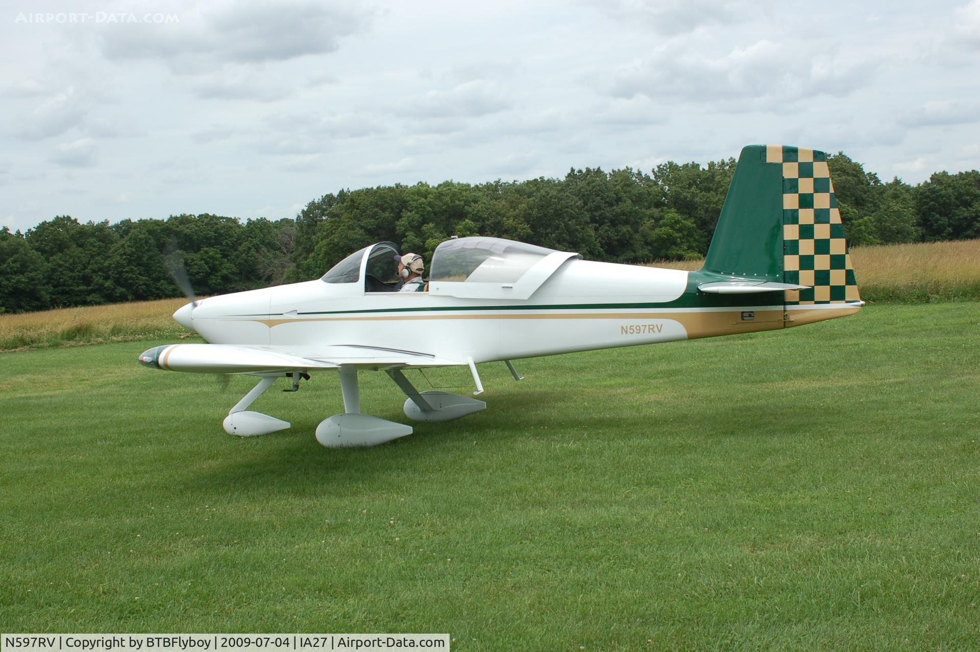 N597RV, 2007 Vans RV-7A C/N 70936, RV-7A at Antique Airfield during the 3rd Annual Antique Homebuilt Fly-in July 4th, 2009
