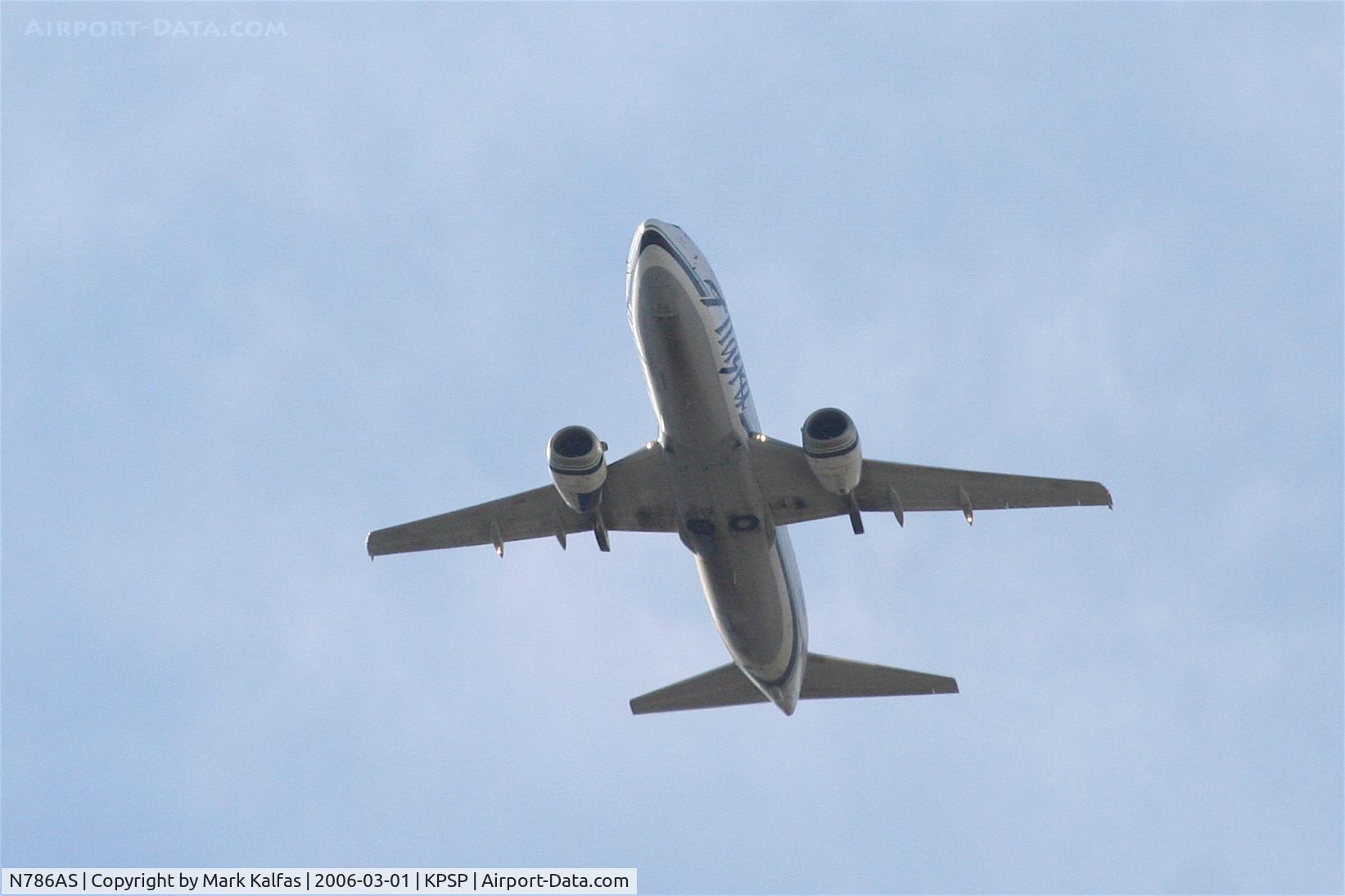 N786AS, 1990 Boeing 737-4S3 C/N 24795, Alaska Airlines 737-4S3, N786AS departing KPSP for KSFO.