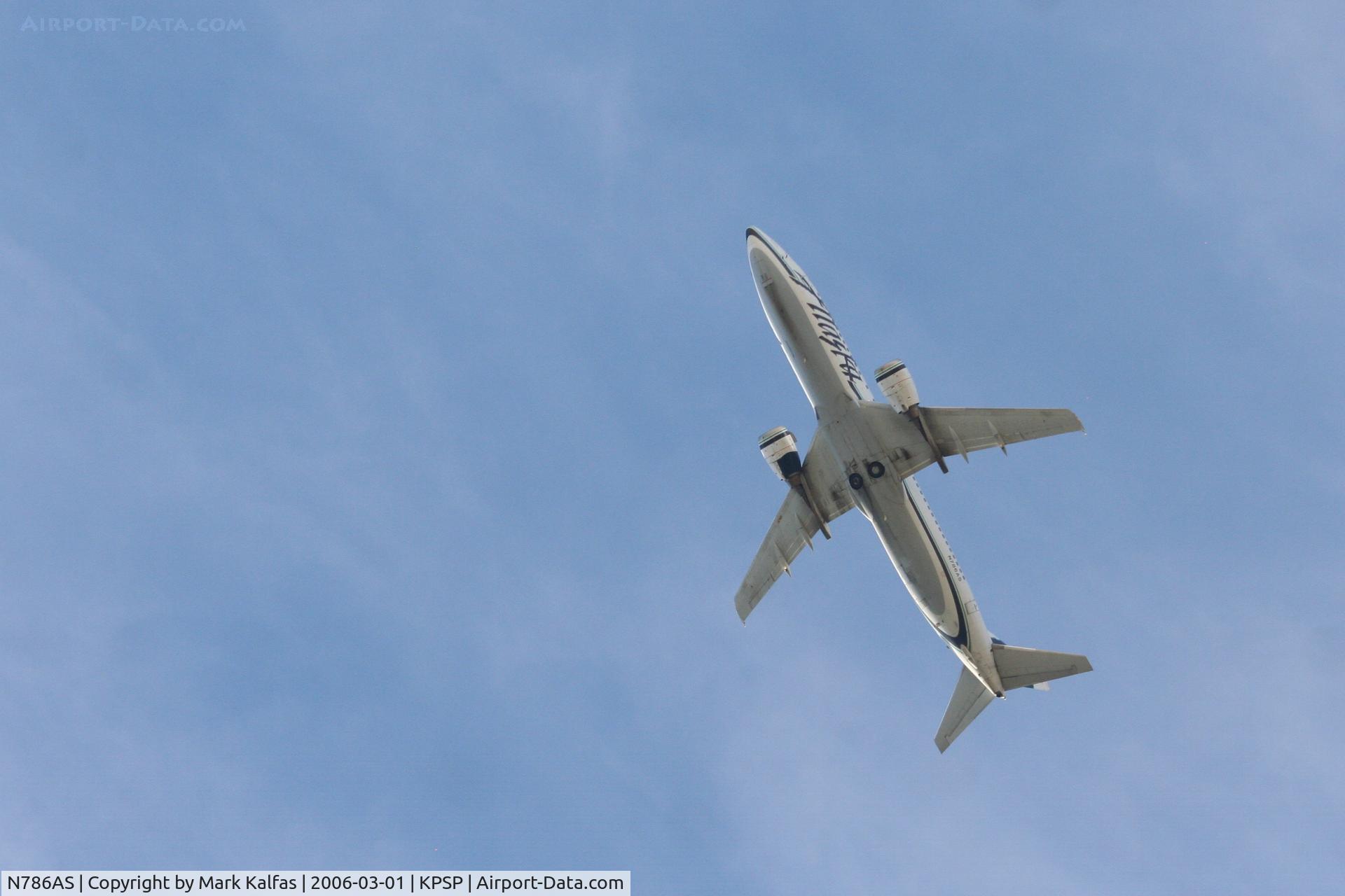 N786AS, 1990 Boeing 737-4S3 C/N 24795, Alaska Airlines 737-4S3, N786AS departing KPSP for KSFO.