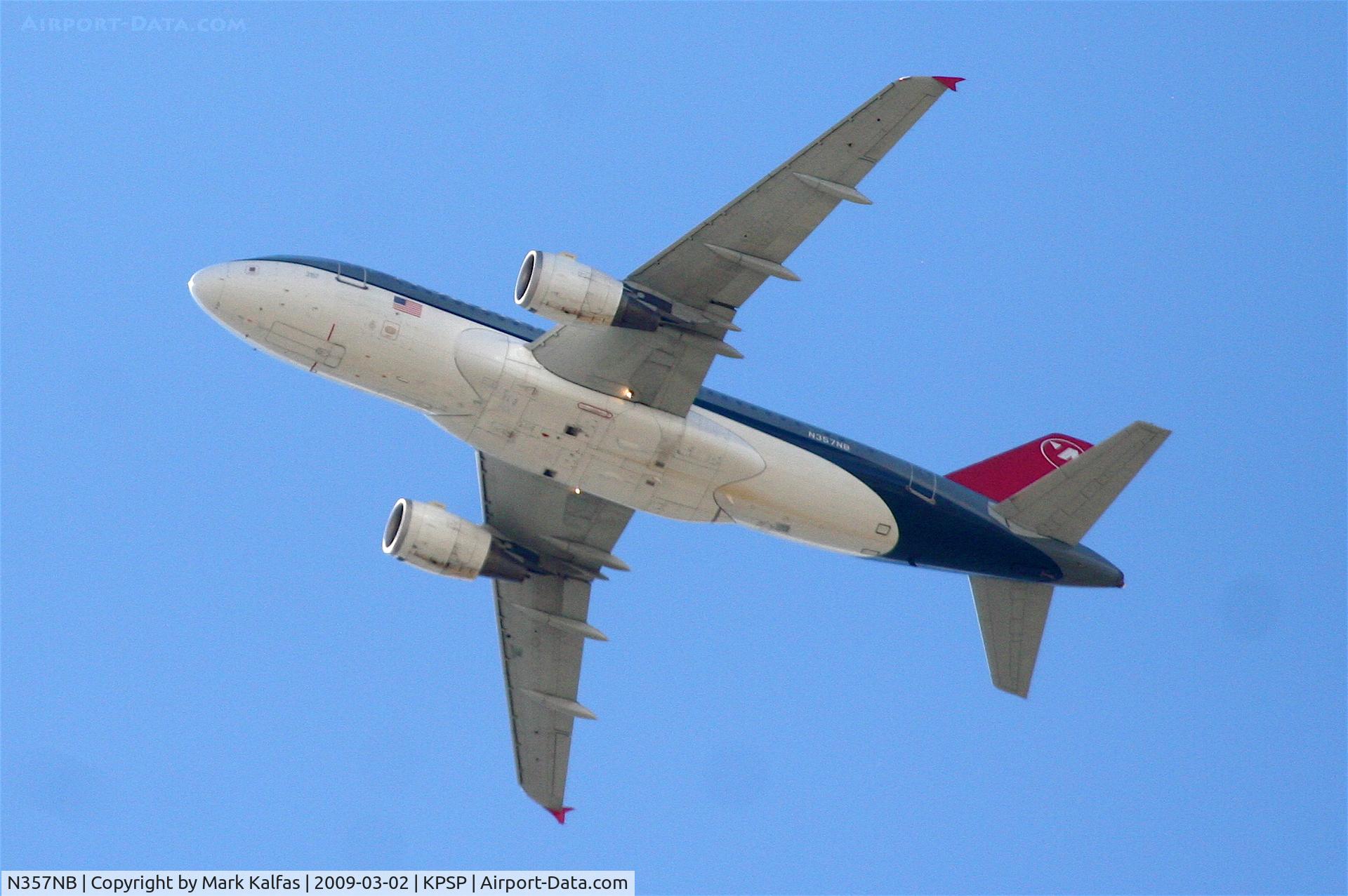 N357NB, 2002 Airbus A319-114 C/N 1875, Northwest A319-114, N357NB departing KPSP for KMSP.