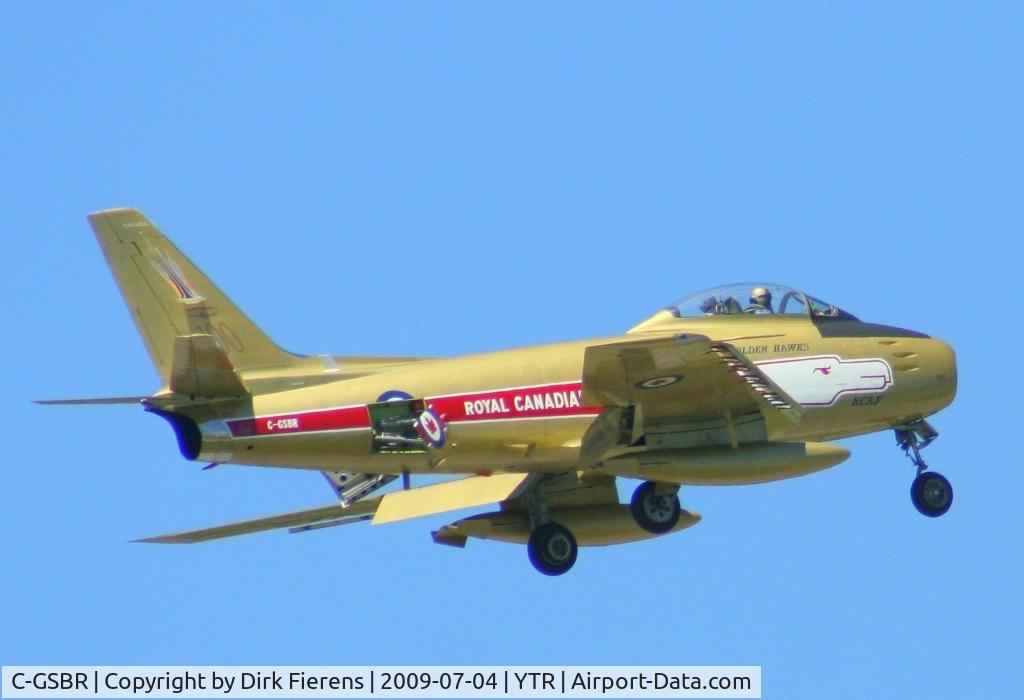 C-GSBR, 1954 Canadair CL-13 Sabre 5 C/N 1104, Hawk1 flyover.