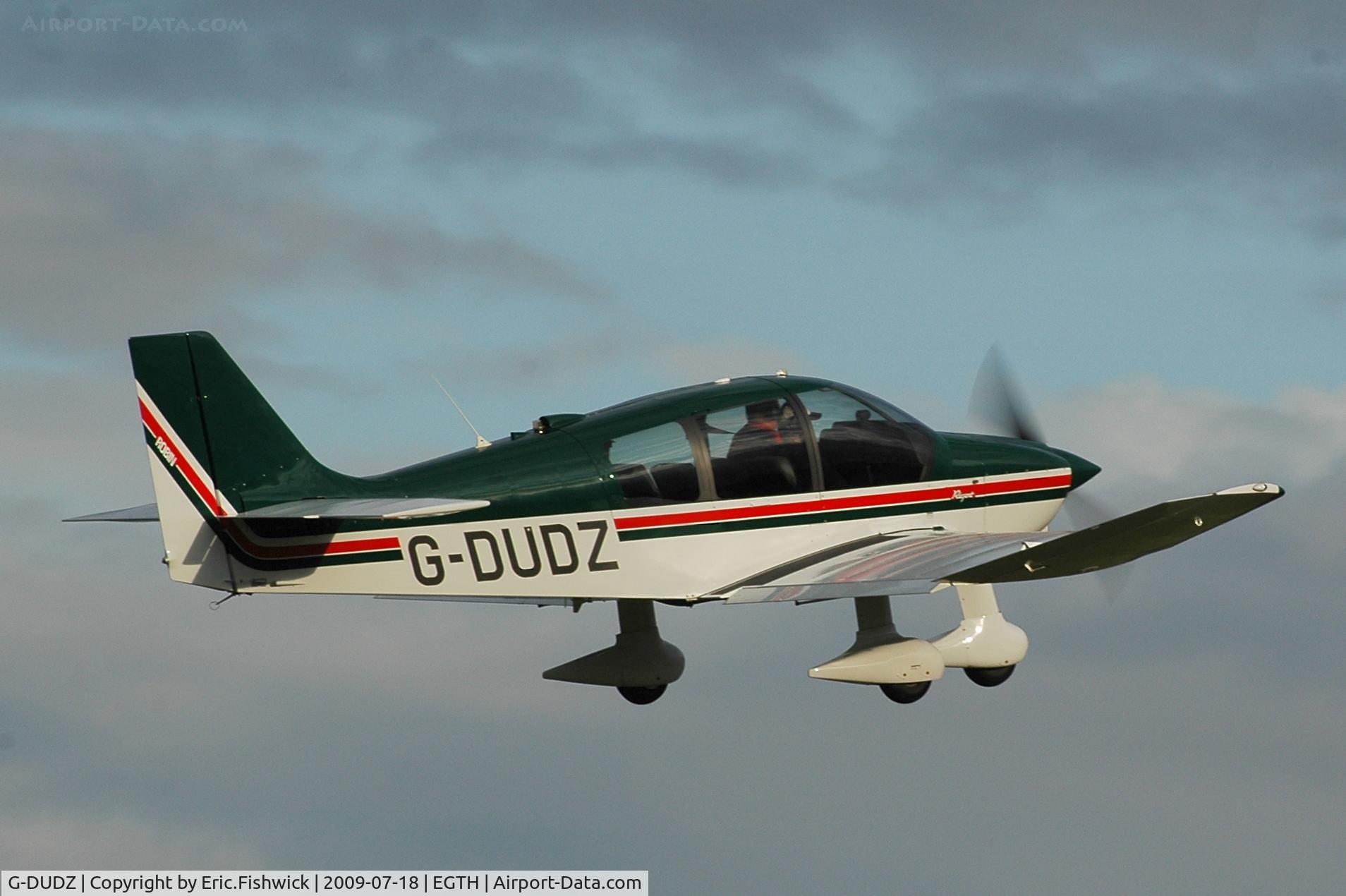 G-DUDZ, 1997 Robin DR-400-180 Regent Regent C/N 2367, G-DUDZ departing Shuttleworth Evening Air Display July 09