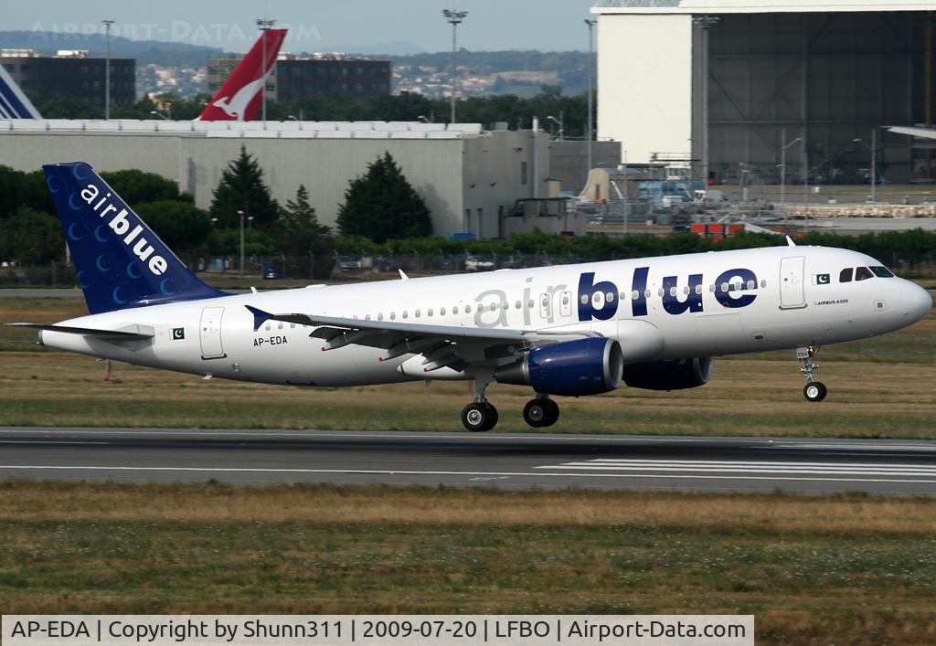 AP-EDA, 2009 Airbus A320-214 C/N 3974, Landing rwy 14R after photo test flight with Airbus... First A320 for Air Blue